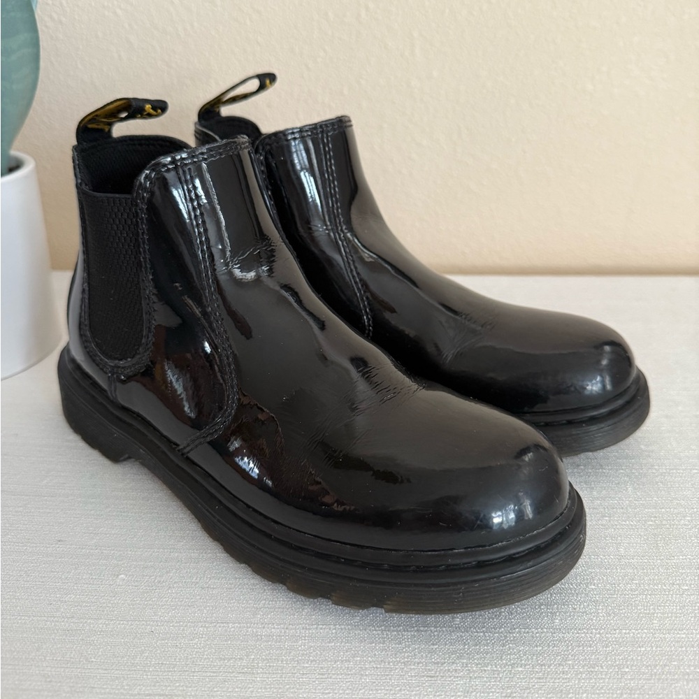 Dr. Martins Black Patent Leather Unisex Chelsea Boots - Picture 5 of 12